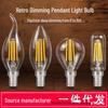 Dimmable LED Edison Bulb - E27/E14 Vintage Style with Warm Light & Energy-Saving Filament for Bedside Lamp