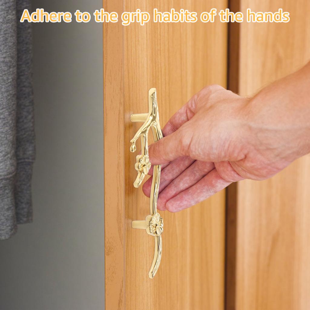 Латунные мебельные ручки-кнобы, ручки-скобы в форме цветка и ветки, декоративные ручки-кнобы для шкафа, ящика, комода, золотые ручки-кнобы