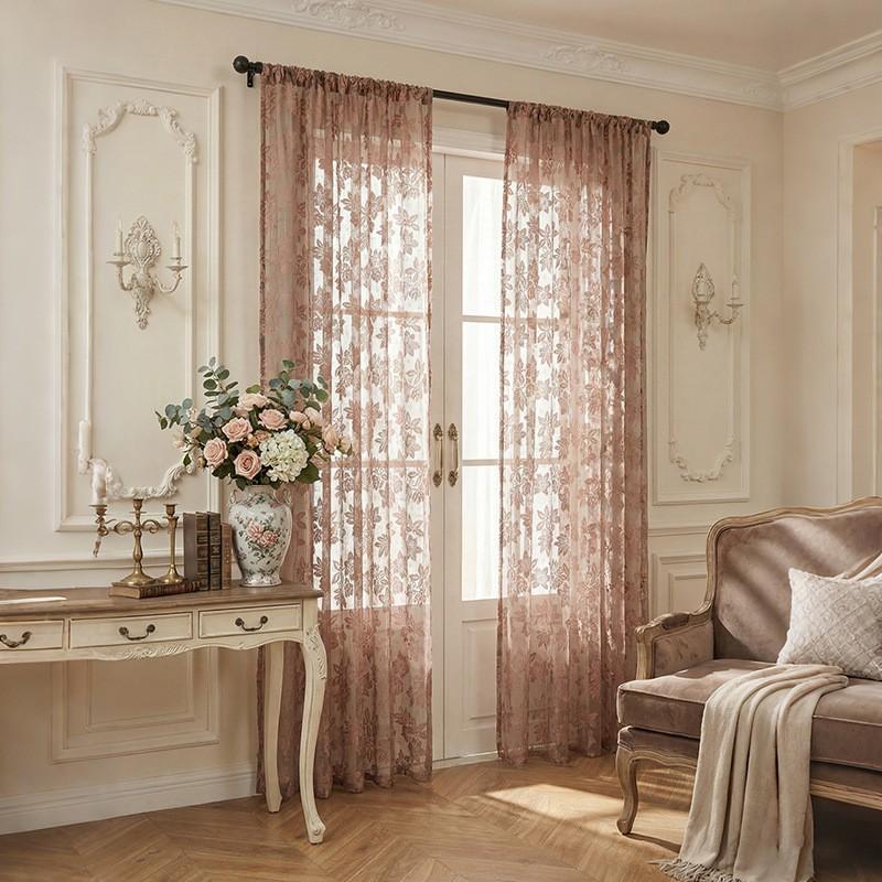 American Floral Lace Sheer Curtains