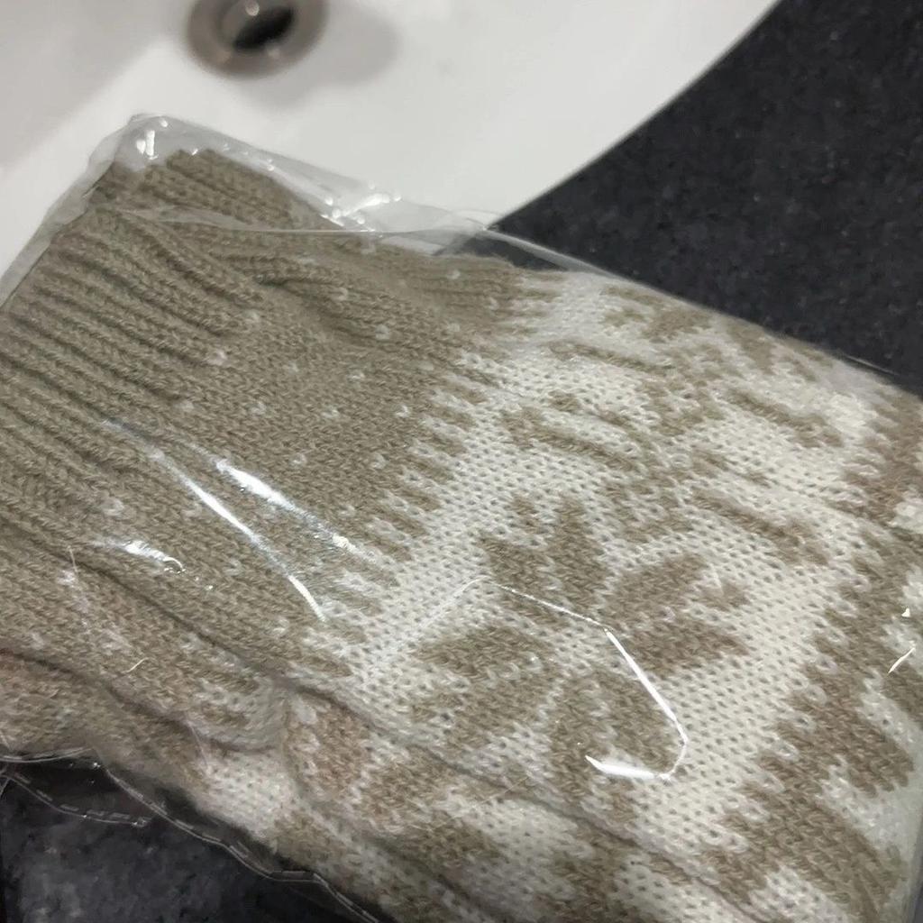 Снежинка Ретро Японский Стиль Горячая Девушка Осень Зима Теплые Рождественские Вязаные Свободные Гетры Фэр-Айл Гетры