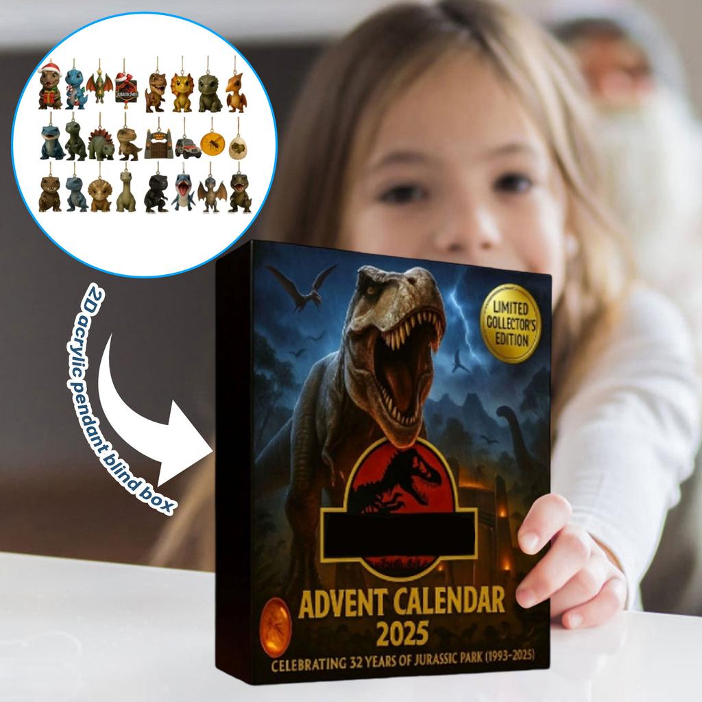 2D Коробка-адвент-календарь, Рождественский календарь обратного отсчета (с декоративной игрушкой-драконом), 24-дневный рождественский адвент-календарь, украшение для рождественской елки