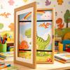 Sturdy A4 Kids Artwork Frame Without Mat Magnetic Front Opening Door Holds 100 Art Pieces Children Wall Mounted Storage Frame