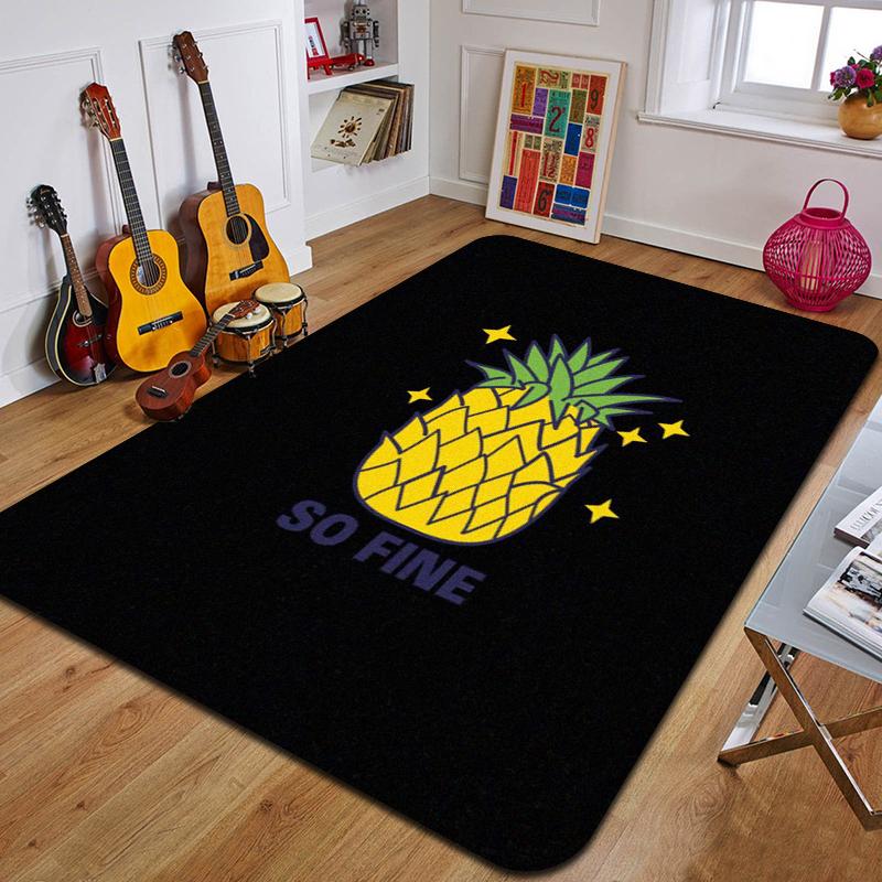 P-Pineapple Printed Carpet Fashion Yoga Mat Non-Slip Carpet Bedroom Decoration Outdoor Carpet Bedroom Birthday Gift