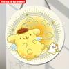 Sanrio 2D Flat 20*20cm1pc Yellow Pudding dog&Sweet Pudding Patterns Wooden Hanging Pendant, Lovely Style Birthday Party Hanging Round Decor, Superior