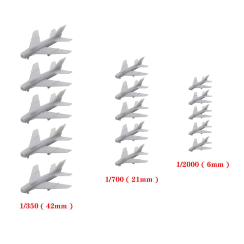 5-Piece Fighter Plane Model Kit, Russian MiG-19 Farmer Fighter, 1/2000, 1/700, 1/350 Resin Fighter Plane, Military Model Collection (1/700 (21mm))