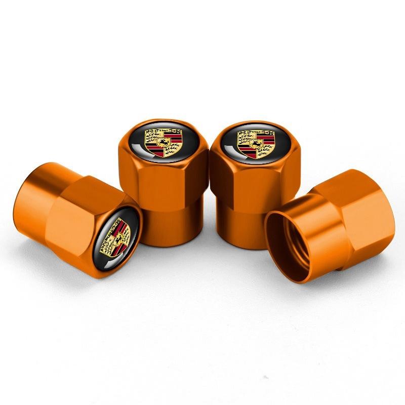 AFUHD1 4Pcs Metal Car Wheel Tire Valve Tyre Valve DustProof Cover For Porsche Macan Panamera Cayenne Taycan Boxster Cayman 911 Stickers