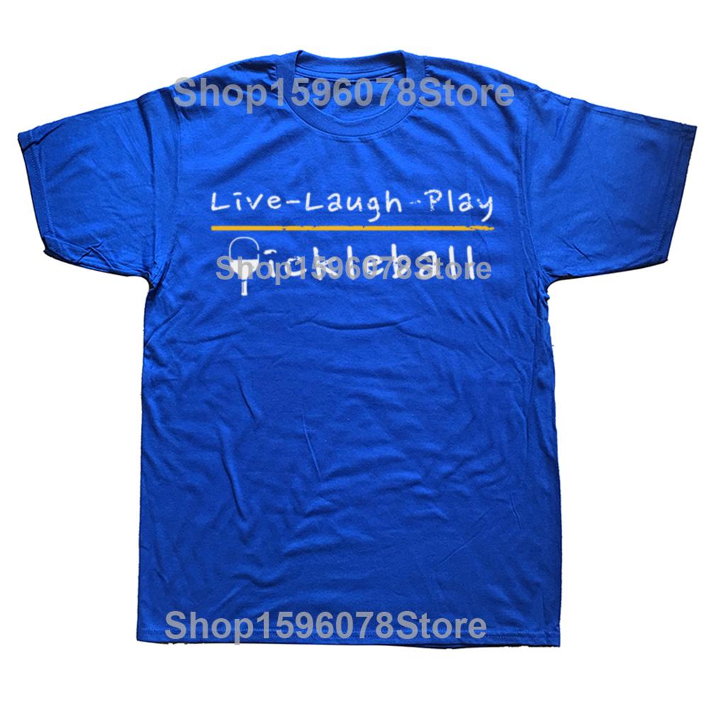 Funny Live Laugh Play Pickleball Printed TShirt Casual Loose Fashion Streetwear Hip Hop Man T Shirt Comfort Breathe Y2k Tees