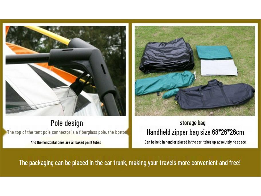 Outdoor Multi-Room Tent for 4 to 10 People - Rainproof, Thickened, and Portable