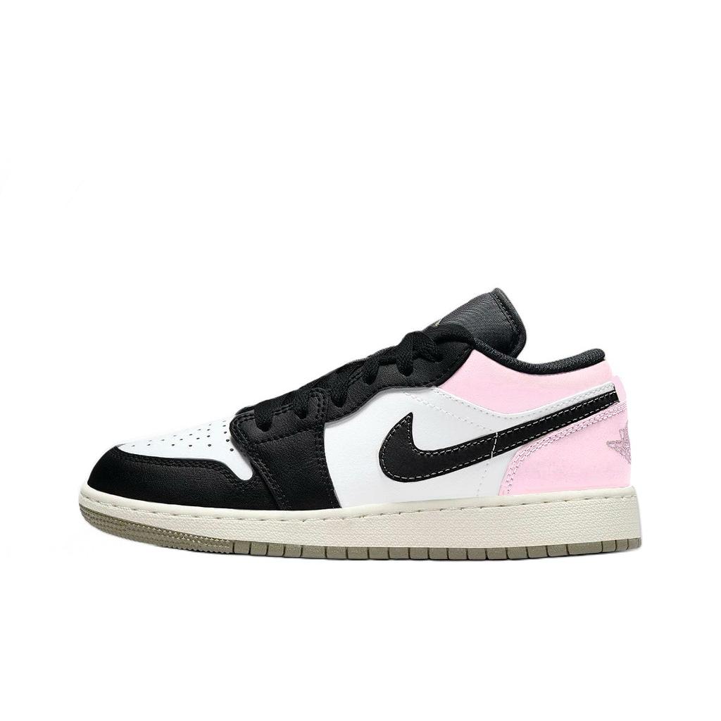Jordan Air Jordan 1 Вишневый Цвет Розовый Кожа Устойчивая к истиранию Низкие Баскетбольные Кроссовки Унисекс Розовый 553558-092(Команда1119-)
