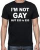 Высококачественные футболки Я не гей, но классическая смешная мужская 3D грубая оскорбительная новинка с круглым вырезом мужская короткая смешная футболка