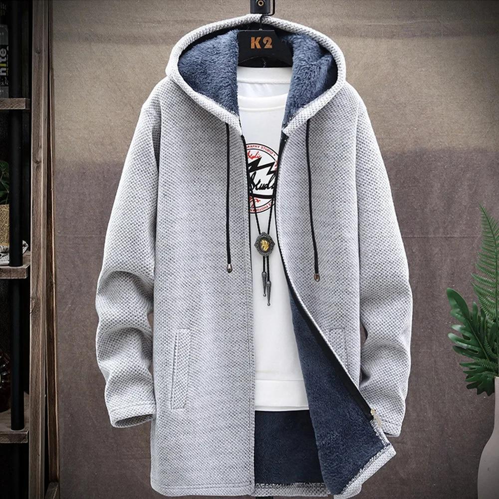 Новинка 2024 года, осенне-зимний кашемировый мужской кардиган, Тренч, свитер, верхний свитер, вязаный свитер, пальто, куртка, мужская ветровка