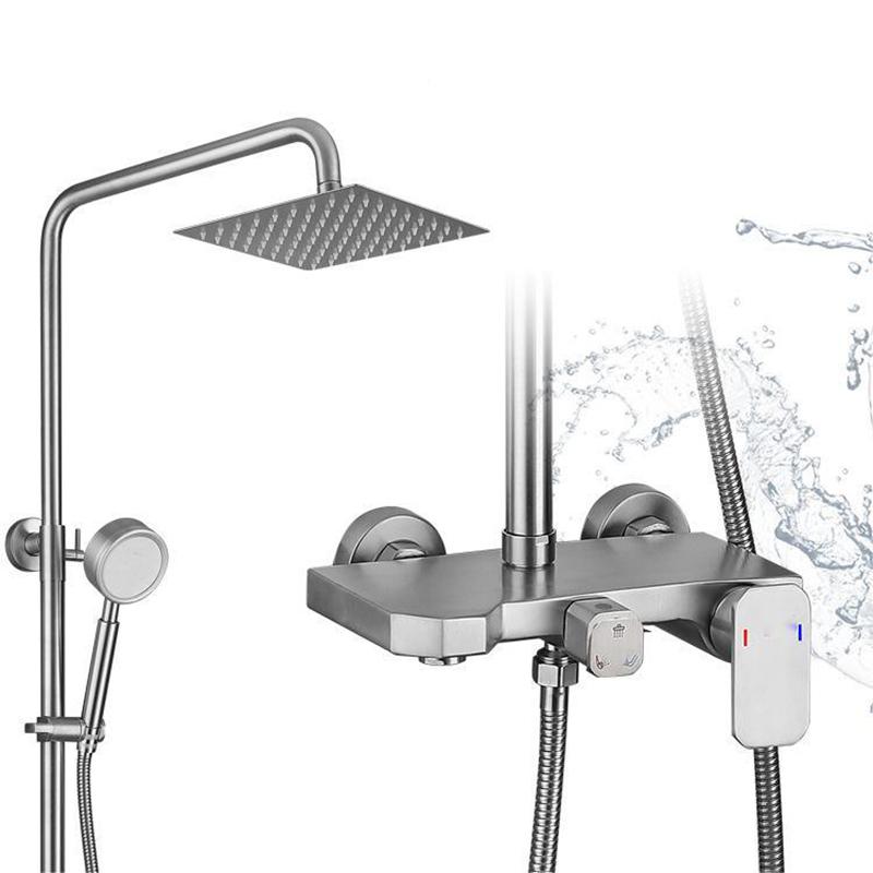 Набор для душа из нержавеющей стали 304 для ванной комнаты, бытовой душевой смеситель, настенный смеситель для ванны, душевая колонна с тропическим душем, бидетный смеситель