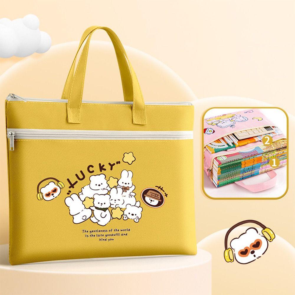 Двухслойная школьная сумка-тоут, холщовая сумка для файлов, симпатичная сумка для файлов формата А4, учебные принадлежности