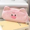 Cute Plush Pink Pig Pencil Case Children's Stationery Organizer Pen Bag Portable Large Capacity Pen Bag Student
