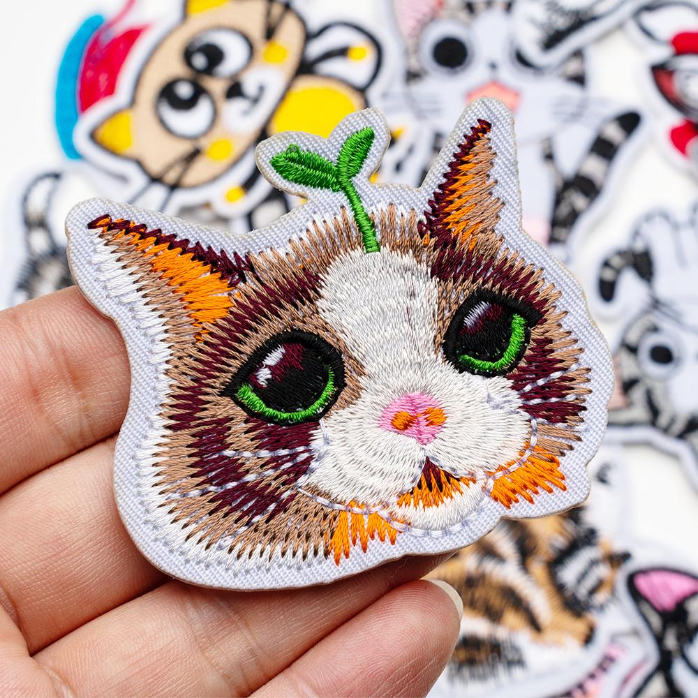 Наклейки для компьютерной вышивки, Милые мультяшные нашивки, Очаровательные значки с животными, Аксессуары для одежды, Тканевые нашивки для вышивки DIY