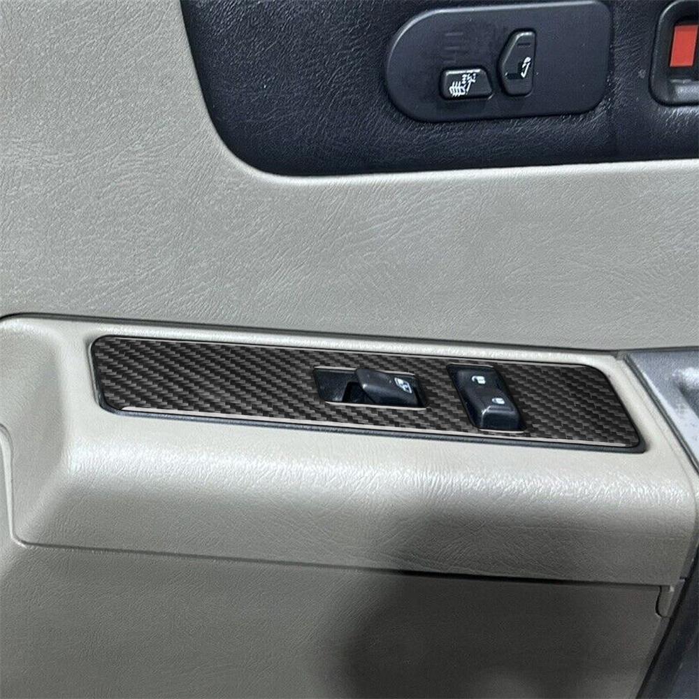 4x Накладка на панель переключателя стеклоподъемника из настоящего углеволокна для Hummer H2 2003-07