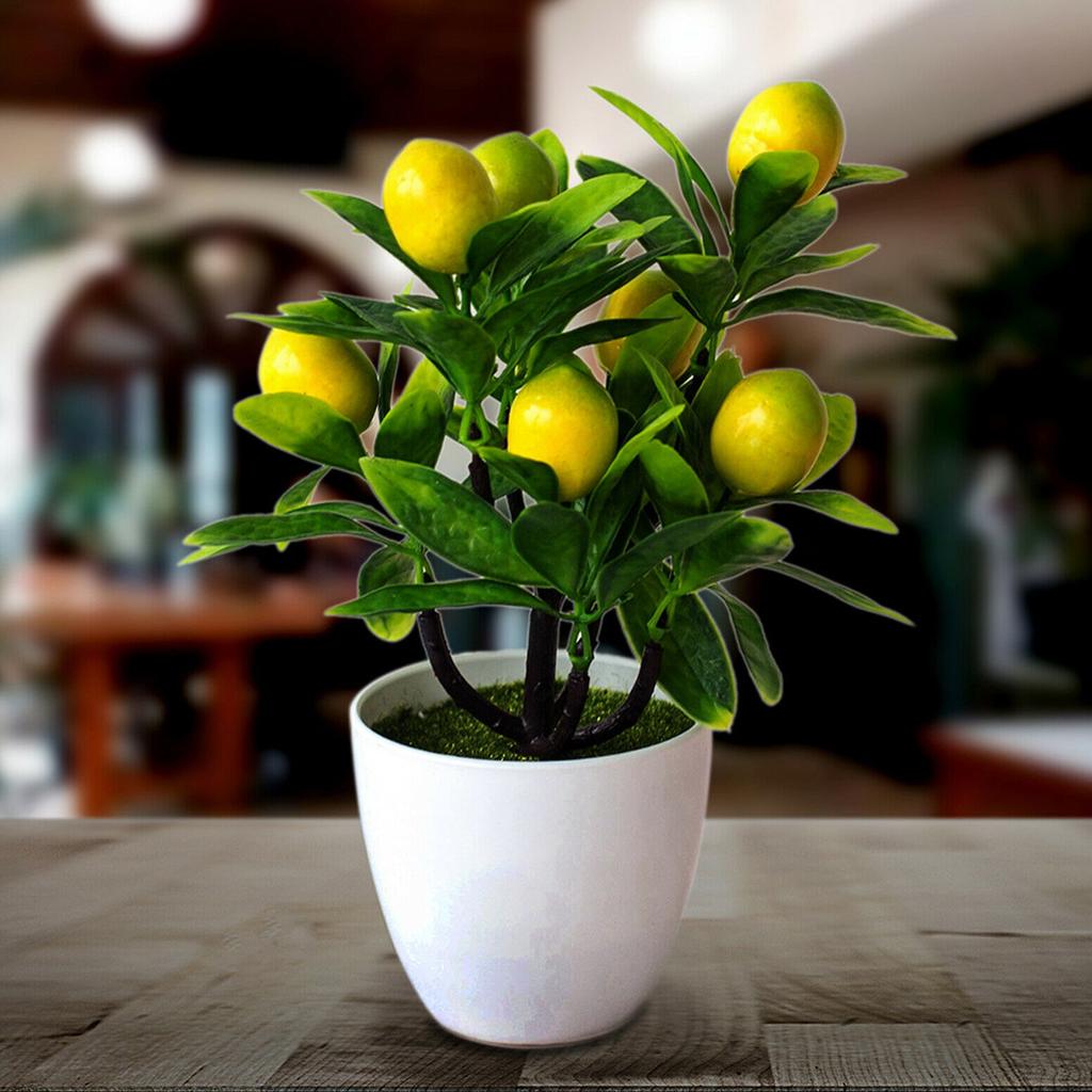 With Basin Artificial Lemon Tree Artificial Potted Flowers False Plant KTY