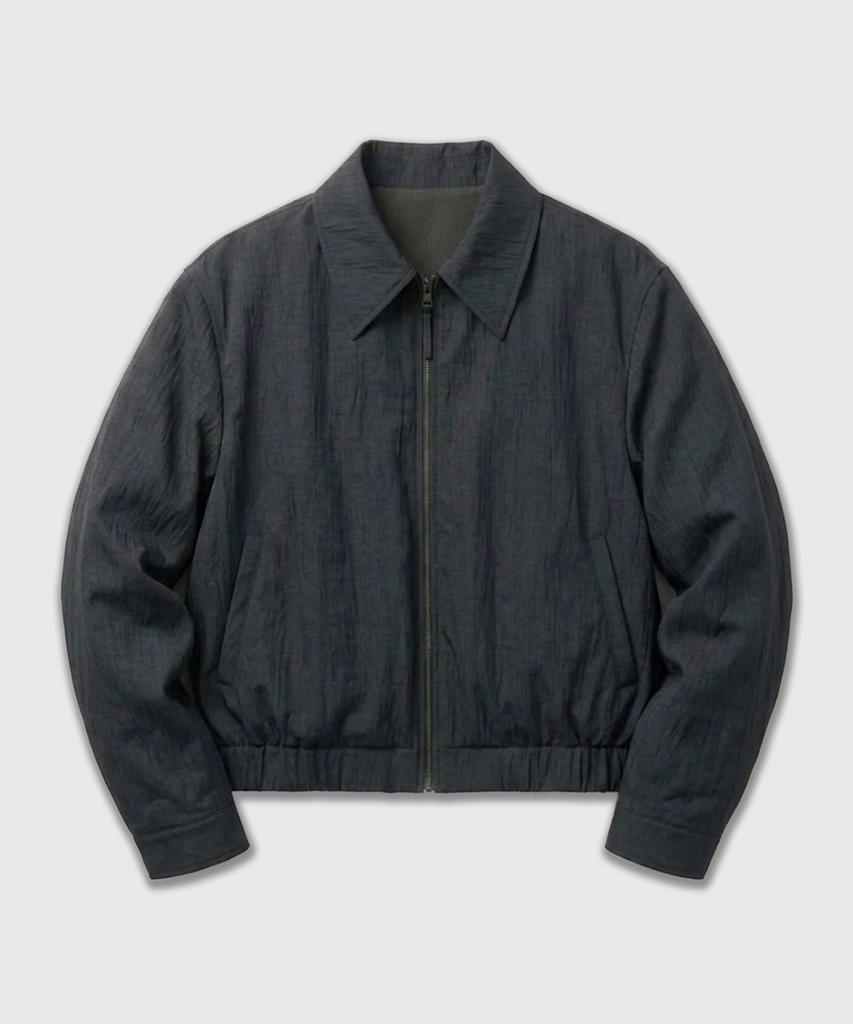 Lmood Shane Pleated Trucker Blouson Jacket Black