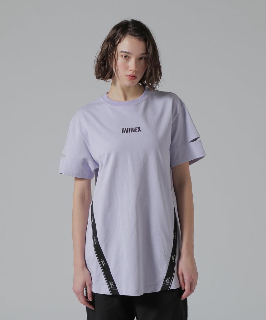 AVIREX CUFFS OPEN LOGO TAPE EMBROIDERED ONEPIECE F 080 purple 783-5117603