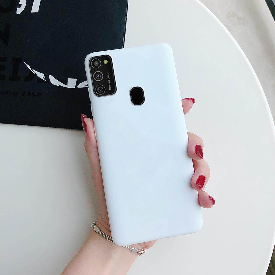 Силиконовый чехол для телефона конфетного цвета для Samsung Galaxy A21S Матовый мягкий задний чехол