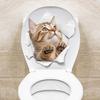 3D Проходная наклейка на кошачий туалет, съемная, самоклеящаяся, водонепроницаемая, ПВХ, настенное искусство для гостиной, ванной комнаты, сломанное отверстие, украшение для крышки унитаза с изображением котенка