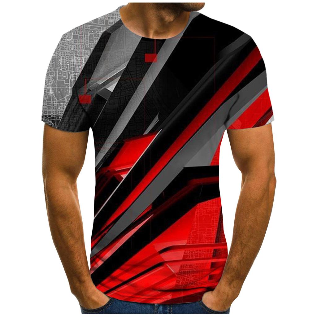 Мужская футболка с коротким рукавом и принтом, летняя круглая шея, трендовая повседневная толстовка