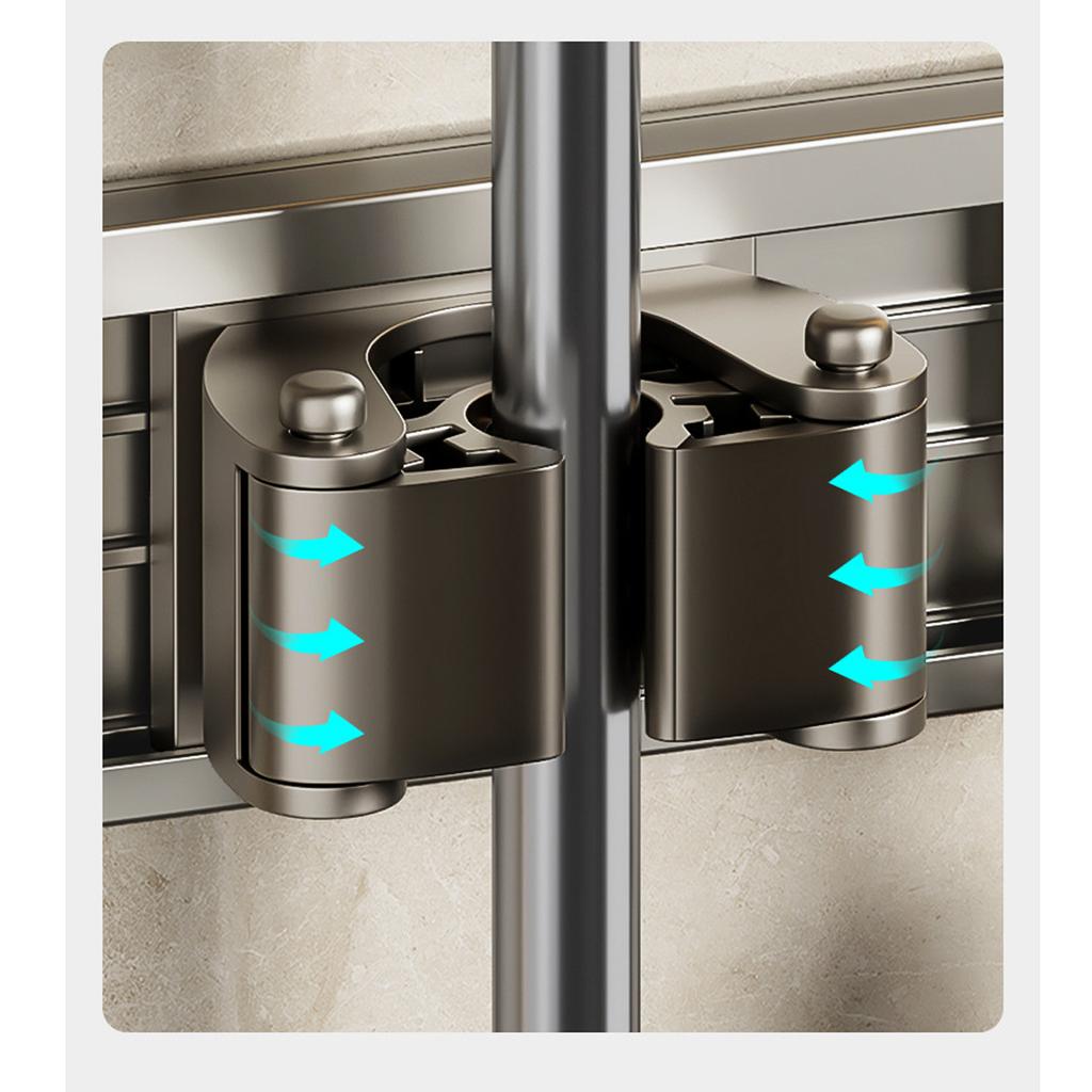 Держатель для швабры настенный с 5 слотами и 6 крючками, решения для хранения в подсобном помещении, шкафу для швабры, кухне, ванной, гараже, органайзере для инструментов