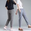 Casual Loose Women Pants Striped Cotton Linen Women Trousers Plus Size Korea Fashion High Waist Pencil Pants 10299