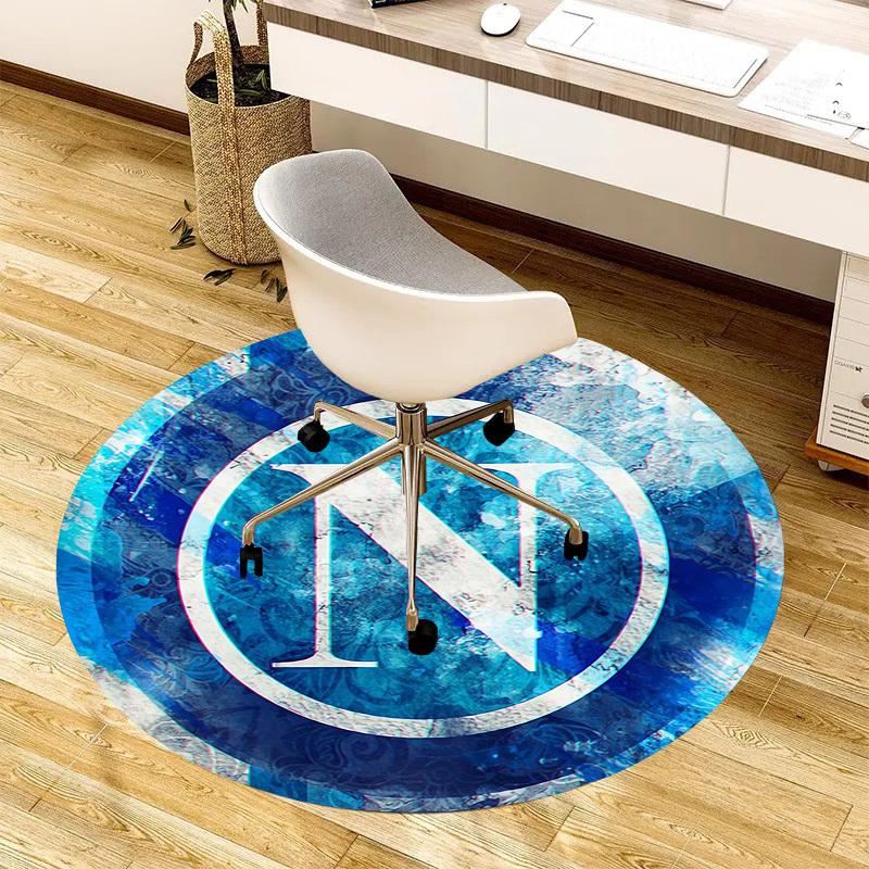 1pc Napoli Football Club Logo Round carpet, Made of Polyester,Perfect for Decorating Office Chairs, Living Rooms,fplt171
