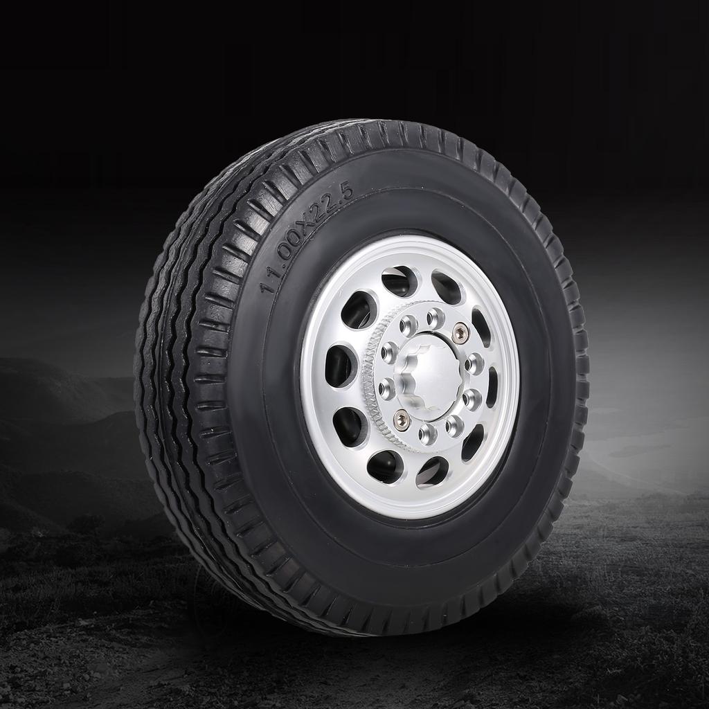 Compatible with Tamiya 1/14 RC Tractor Truck Aluminum Alloy Front & Rear Truck Wheel Rim Tires 6PCS