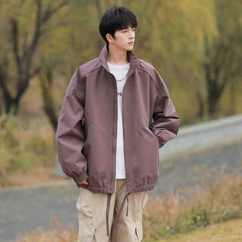 Американская куртка Куртка для мужской весны и осени Новая свободная куртка повседневная рабочая куртка с воротником-стойкой