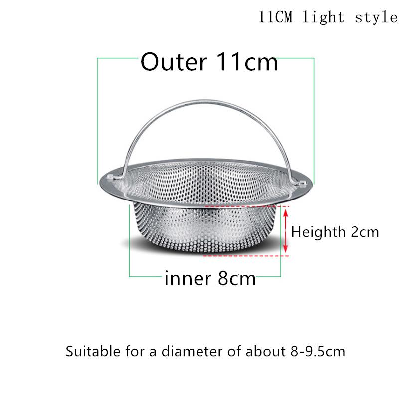 Фильтр для раковины из нержавеющей стали 304 с ручкой, мелкоячеистый фильтр для раковины, кухонный, глубокий, легкий, стильный, для еды, волос, сливы