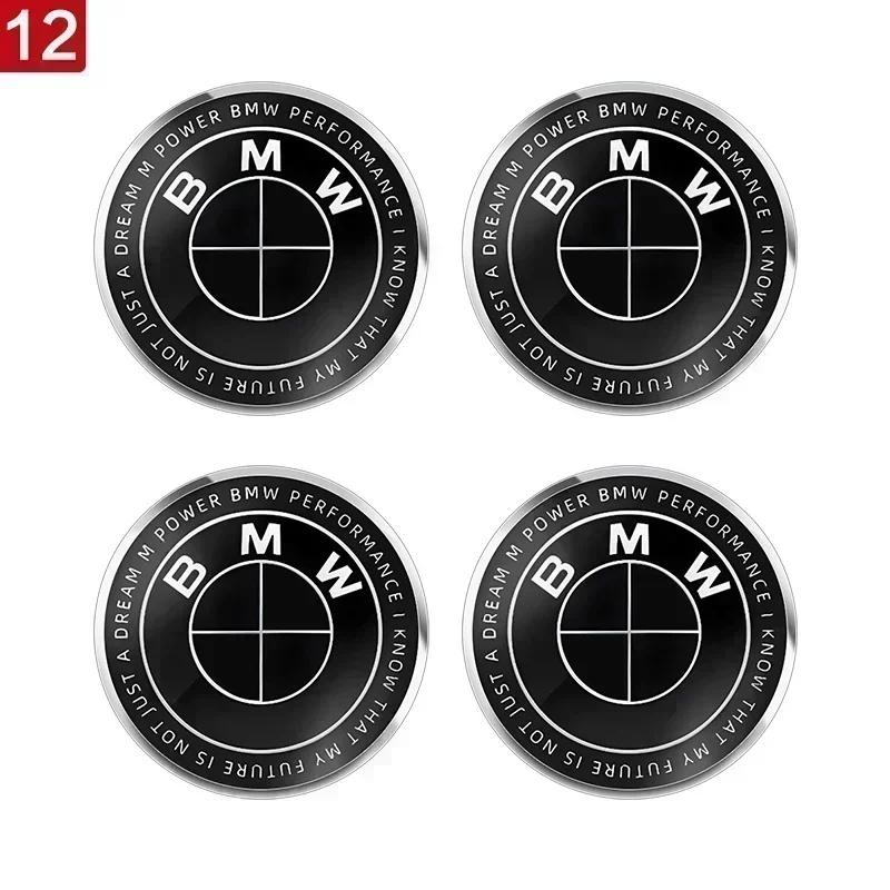 For BMW 3 4PCS 56MM 60MM 65MM Car Wheel Hub Center Caps Sticker Rim Cover Badge Emblem for BMW E39 E87 E60 E46 E53 E90 F10 F20 F25 F30
