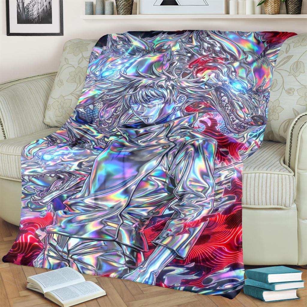 Jujutsu Kaisen Soft Blanket Warm Flannel Print for Bedrooms, Sofas, Beds, Chairs, Picnics, Travel
