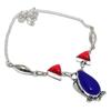 Natural Blue Chalcedony, Coral 925 Sterling Silver Jewelry Necklace 18" d0D48