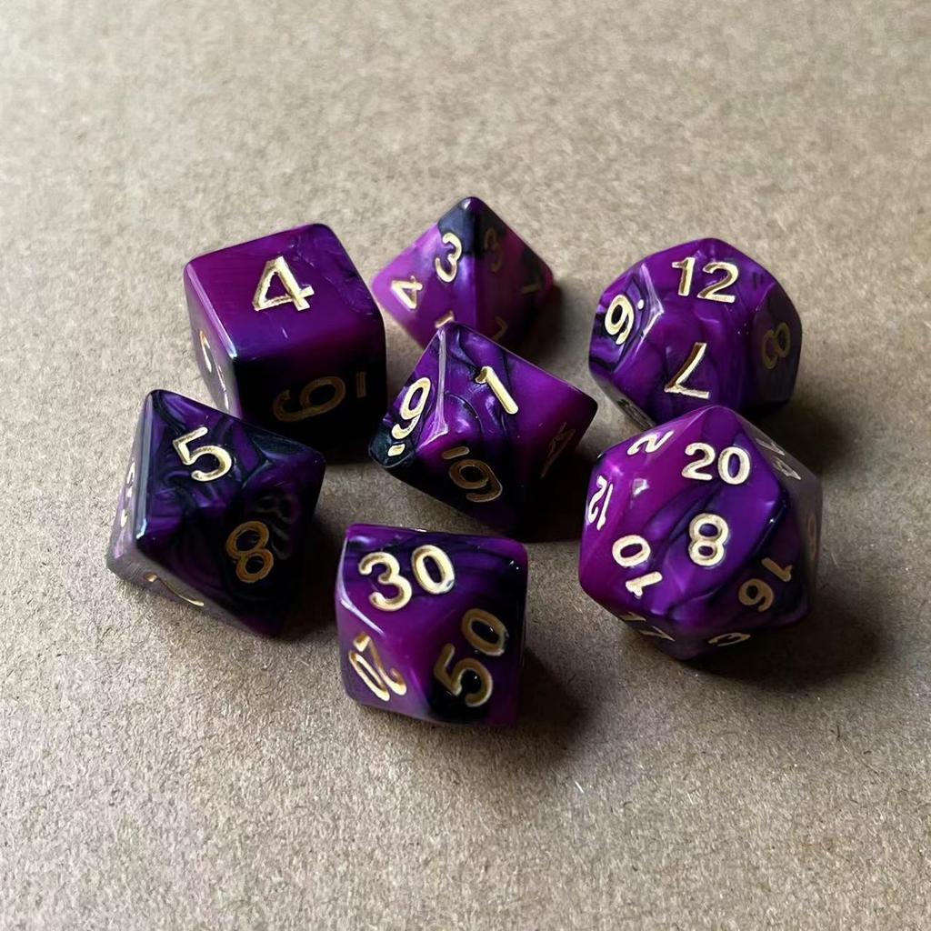 7 шт./лот, многогранные игральные кости из смолы D&D D4 D6 D8 D10 D% D12 D20, многогранные игральные кости TRPG, настольные игры