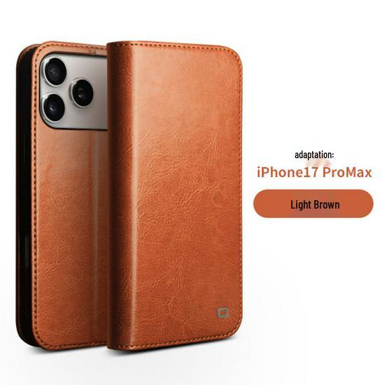 Кожаный чехол-книжка Chali для iPhone 17 Pro Max со подставкой и слотами для карт - Защитный чехол с полной защитой