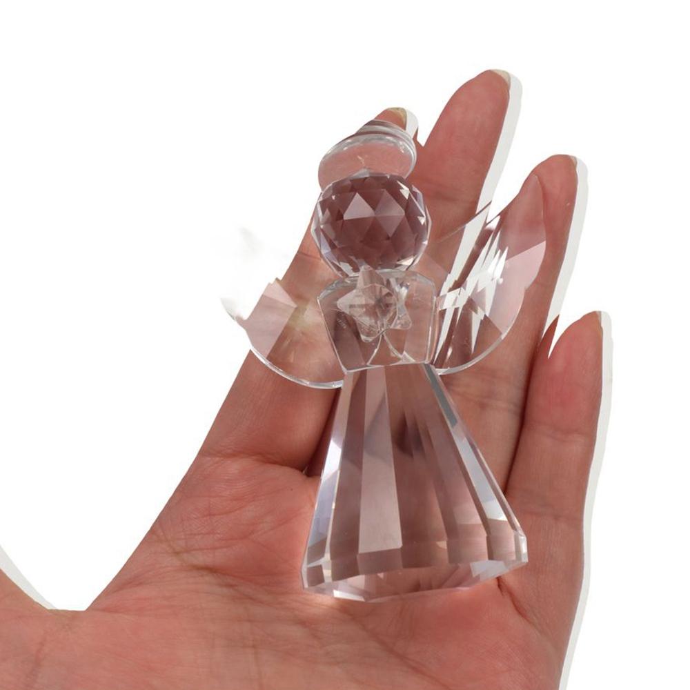 Collecible Crystal Angel Statue Crafts Table Ornament Guardian Angel Figurine Desktop
