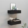 VidaXL 2x Wall Shelves with Drawers Floating Shelves Hanging Shelves Wall Mounts Living Room Lounge Interior 330244