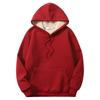 Women's Autumn and Winter Plus Velvet Thick Hooded Sweatshirt Solid Color Loose Long Sleeved Top