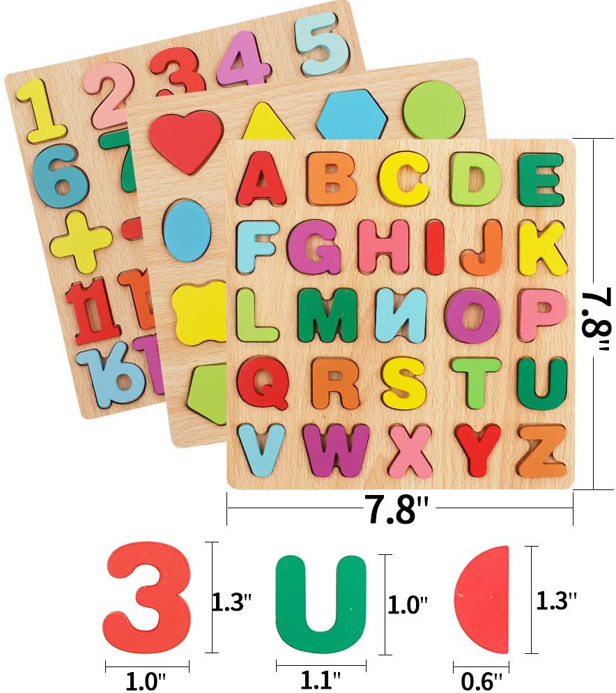 Деревянные пазлы для малышей Монтессори, обучающие ребенка, алфавит, номер, форма, головоломка, игрушки, детские развивающие одинаковые настольные игры, деревянная игра