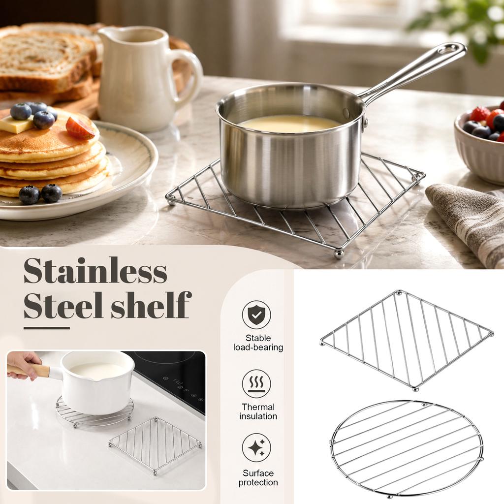 Утолщенная подставка под горячее из нержавеющей стали, термостойкая подставка, держатель для посуды на кухонный стол, прочный держатель для кастрюль для домашнего использования