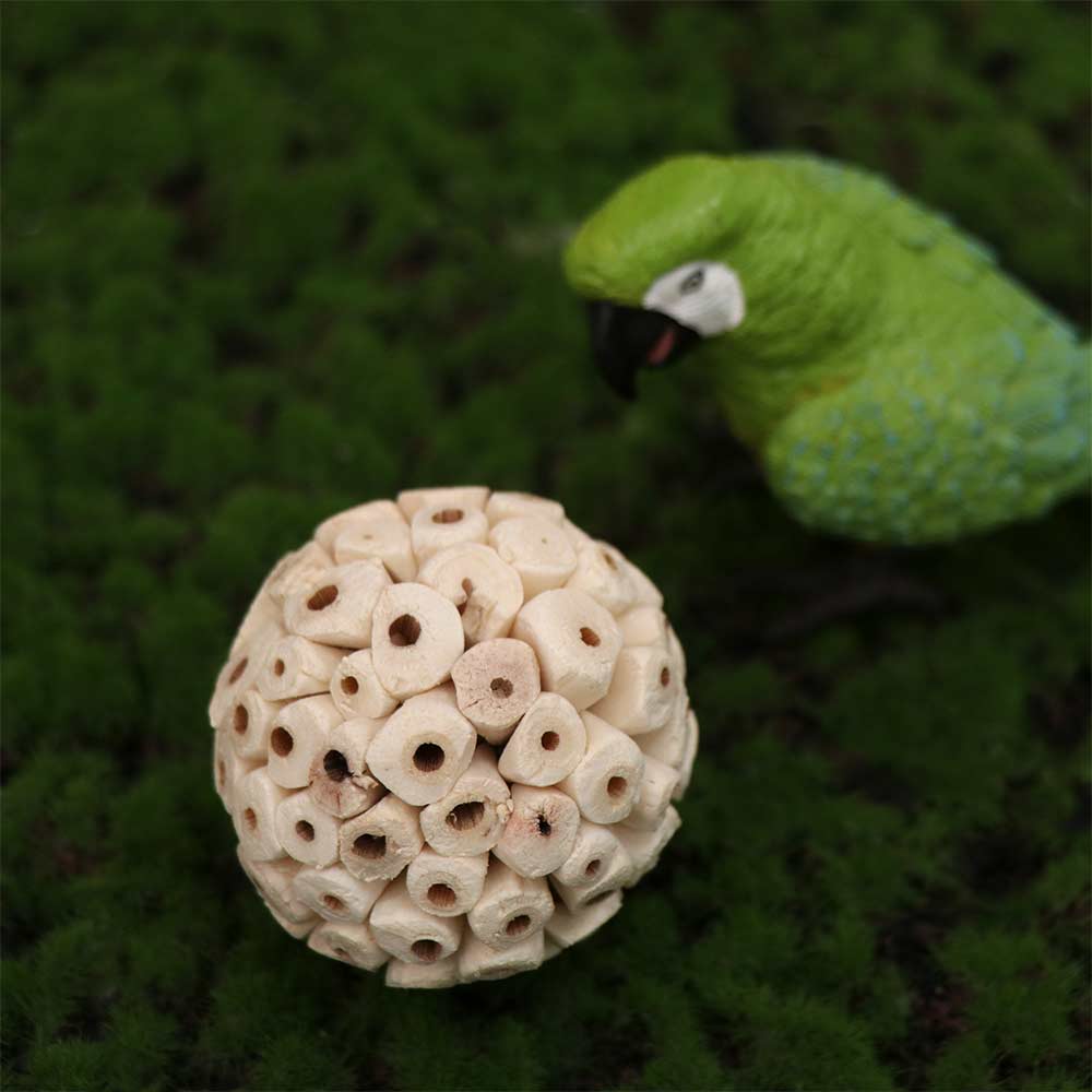 Parakeet Natural Tooth Grinding Chew Budgies Parrot Bird Toy Sola Ball Grinding Toy Interactive Toy