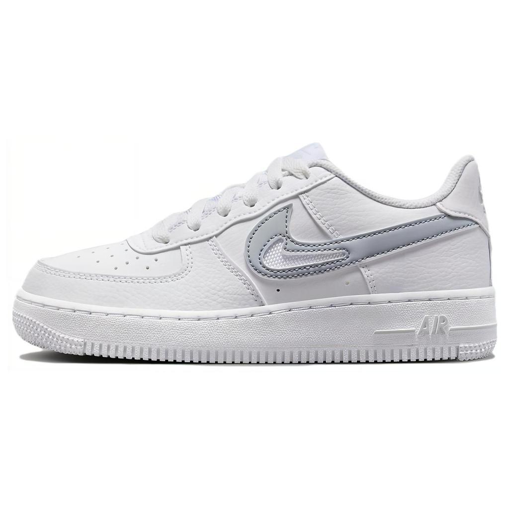Nike Air Force 1 GS Cut Out Swoosh — Детские кроссовки Photon Dust белого цвета FQ2413-100
