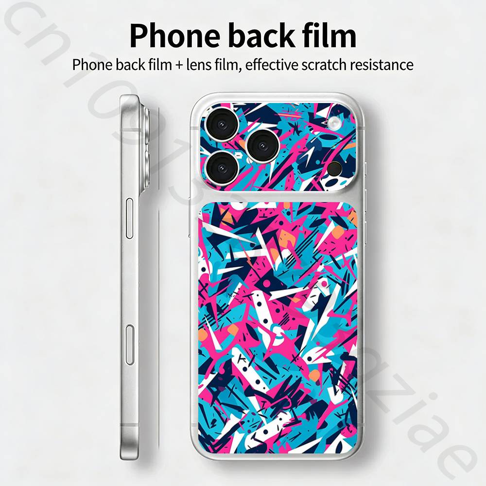 Красочный(1) Для iPhone 17 pro Max /17 pro Полное покрытие Наклейка Пленка-обертка 3D Цветная Задняя Защитная Наклейка Пленка