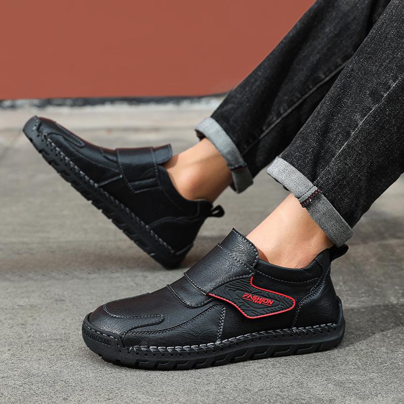 Осенние и зимние мужские туфли ручной работы, большие размеры, средние, для повседневного ношения, для ленивых мужчин, для вождения с одной педалью, кожаные туфли для мужчин