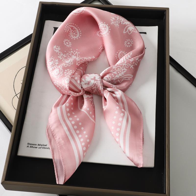 Fashion Print Silk Hairbands Scarf Women Spring New Elagant Floral Bandana Neck Kerchief Head Bands Foulard Female Scarfs