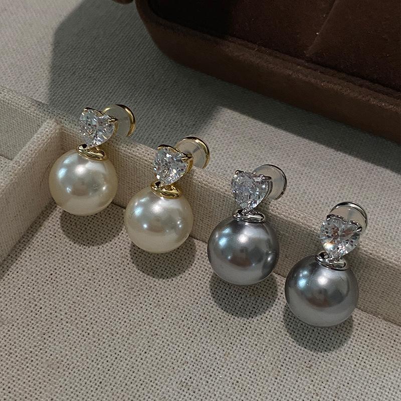 Жемчуг Простой Нишевый Дизайн Высокого Класса Изысканный Свет Роскошная Атмосфера Высокого Класса Любовь Циркон