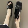 Flat Sandals for Women 2025 New Style Toe European and American Square Toe Casual Back Elastic Roman Sandals