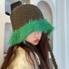 Корейская шерстяная шапка ручной работы для осени и зимы, чтобы показать лицо, маленькая рыбацкая шапка с защитой ушей и теплой вязаной шапкой